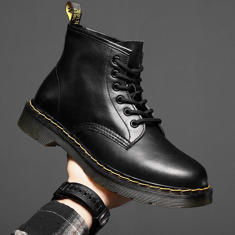 Martin boots men 2021 new leather autumn men's boots casual leather boots men's high-top men's shoes trend