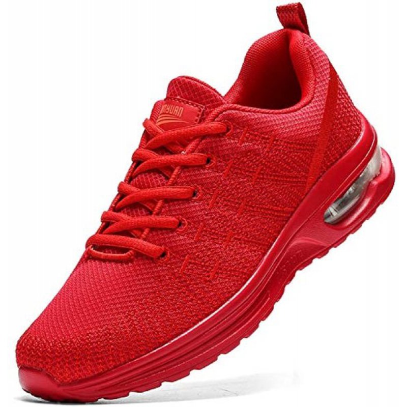 Damyuan Running Shoes Men's Air Cushion Athletic Gym Tennis Shoes Sneakers Lightweight Walking Shoes Red